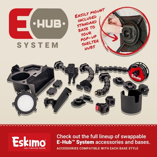 Eskimo® E-Hub™ Cup Holder, Shelters, Black, Locking Connection, E-Hub System 44631