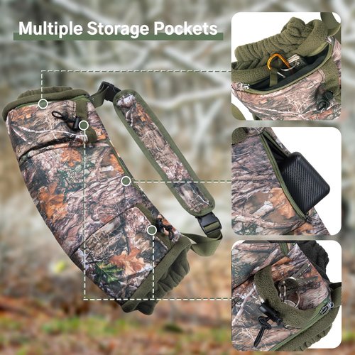 GVDV Heated Hand Warmer Pouch for Hunting Fishing, Hand Muff Included 10000mAh Battery, Ideal for Winter Outdoor Lovers, Camo