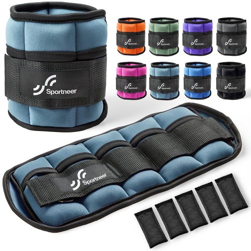 Sportneer Adjustable Ankle Wrist Weights for Men Women Kids, Adjustable Leg & Cuff Weight Straps for Fitness, Walking, Running, Aerobics, Yoga, Gym, Workout | 0.5-2 lbs Each Ankle, 1 Pair 1-4 lbs,
