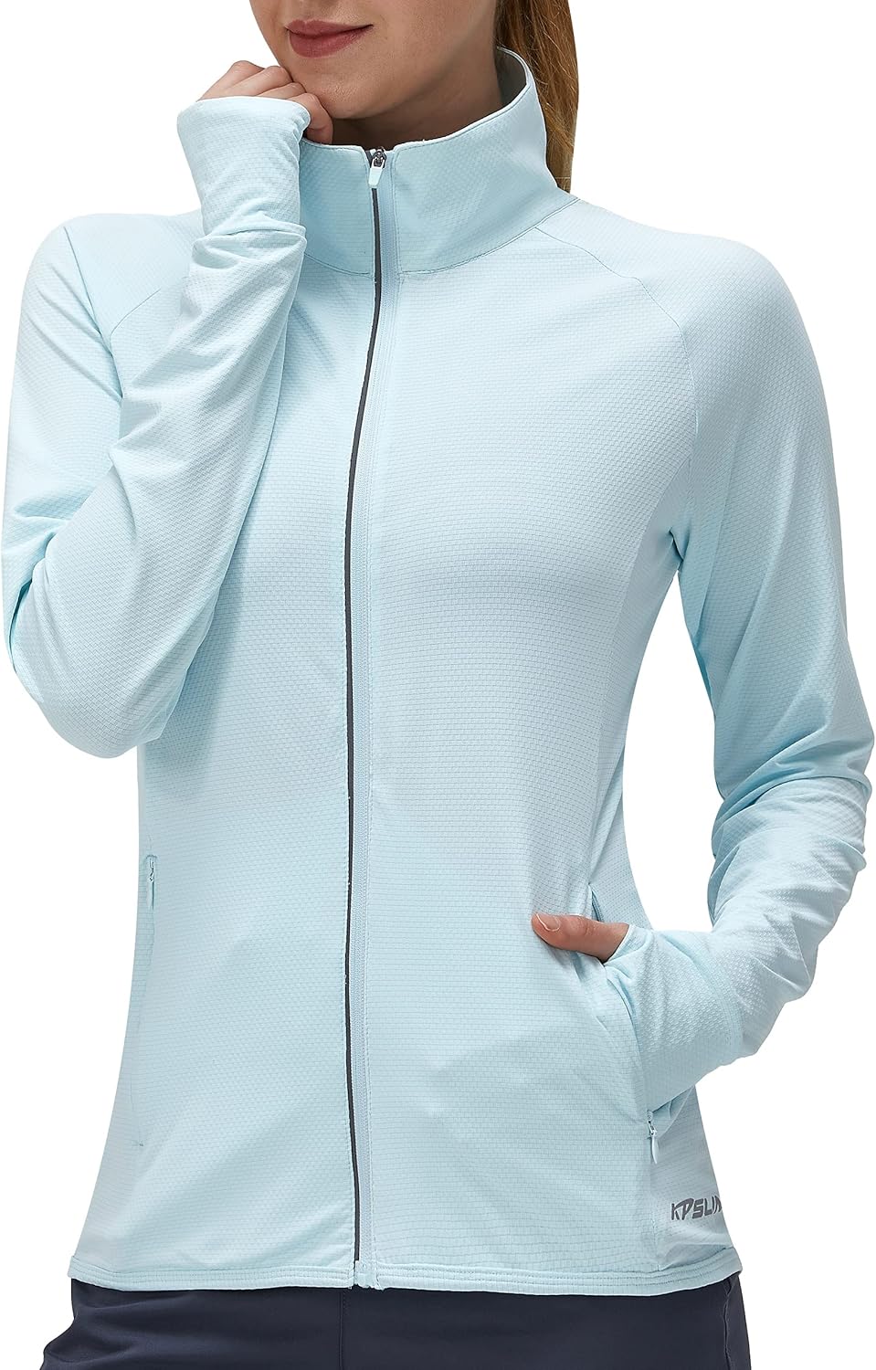 Skiennix Women's UPF 50+ UV Sun Protection Long Sleeve Athletic Hiking Shirt - Lightweight Zip-Up Jacket
