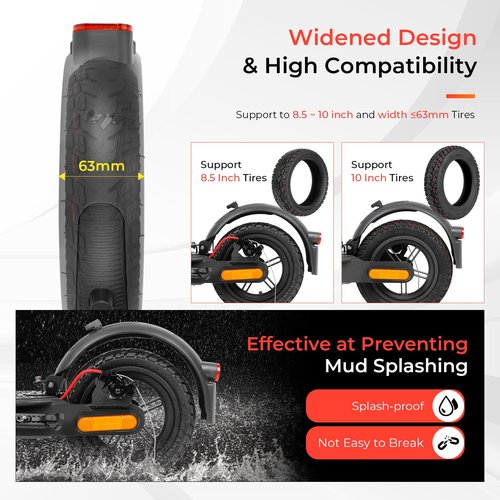 LUCK4U Scooter Rear Fender Replacement Accessory with tail light with brake Compatible with Xiaomi M365 Pro Pro 2 1S MI3 Swagger 5 Scooter Gray
