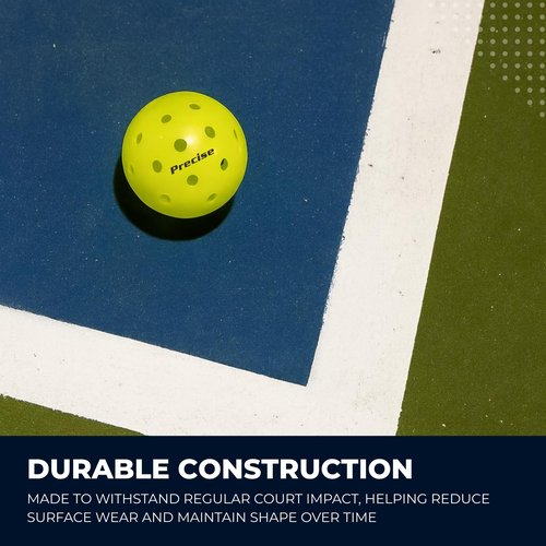 PRECISE Pickleball Balls – Outdoor A 40 Model with 40 Holes – USAPA Approved – Durable Flight Design – Pack of 12 - Yellow