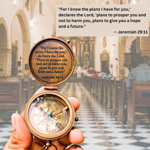 God's Way Compass - Baptism Gifts for Boys, Christian Gifts for Men, Catholic Gifts, Gifts for Teen Boys, Graduation Gifts, Inspirational Gifts for Woman, Sentimental Gifts (for I Know The Plans)