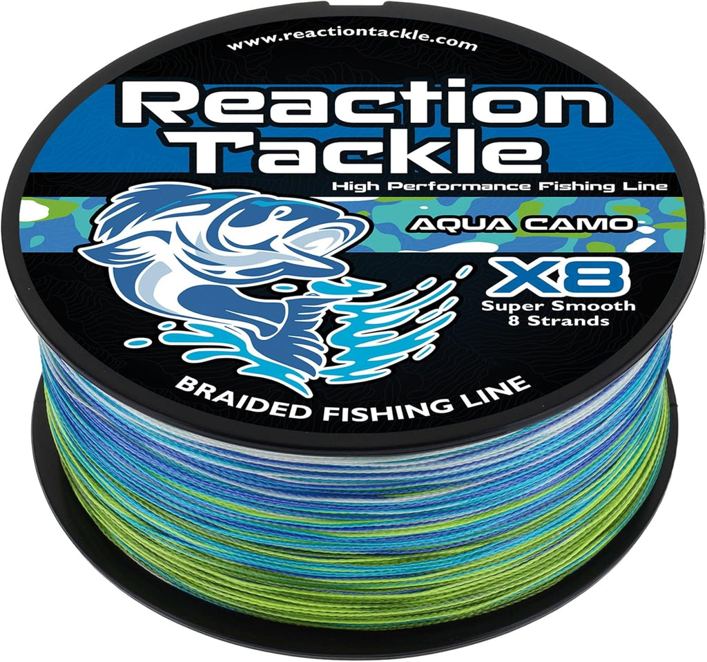 Reaction Tackle Braided Fishing Line - Pro Grade Power for Saltwater & Freshwater - High Visibility Colored Braid