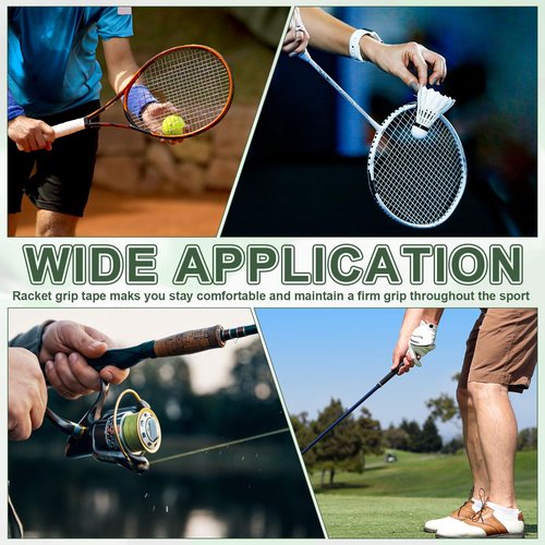 PATIKIL Tennis Racket Grip Tape, 3 Pack PU Racquet Overgrip with Damping Ridges Anti-Slip Absorbent Perforated Handle Grip for Badminton Pickleball Fishing Rod, Black