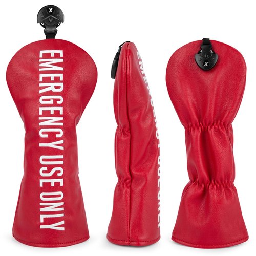 Barudan Golf Club Covers Red PU Leather Golf Headcovers 4 Models Available Driver Fairway 3 5 Wood Hybrid Head Cover fits for All Brand (Fairway Cover x1)