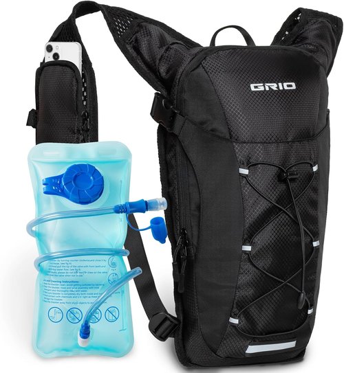 GRIO Lightweight Running Hydration Vest - 2L Water Bladder for Hiking, Cycling & Running