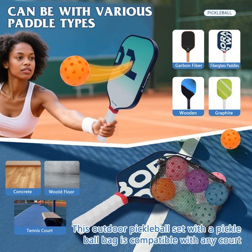 AILANFEI Pickleball Balls 6 Pack | 12 Pack- 40 Holes Outdoor Pickleball with Bag, Perfectly Balanced, High Bounce, Crack-Resistance，USAPA Standard - Multiple Colors (Purple, 12)