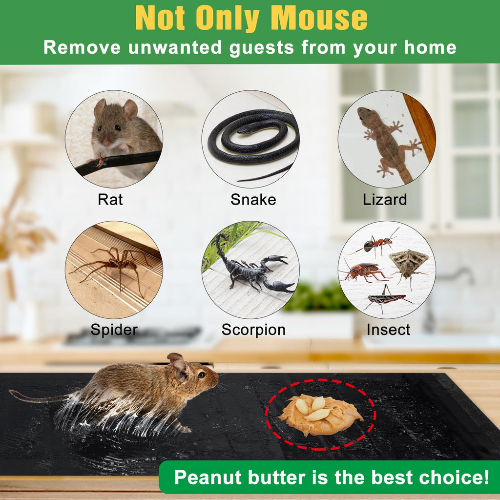 10 Pack Sticky Mouse Trap, Super Large 47.2 * 11'' Glue Traps for Mice, Peanut Taste Pheromone Rats Traps Indoor for Home, Rodent Snakes Spiders Roaches