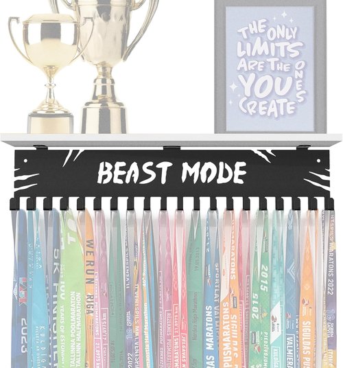 Brushed Steel Sports Medal Hanger - Stylish Race Award Holder for Wall Display | Perfect for Marathon Medals
