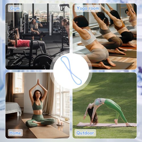 Figure 8 Resistance Band, Exercise Bands for Men and Women with Handles, Yoga Pilates Home Fitness Equipment(Blue)