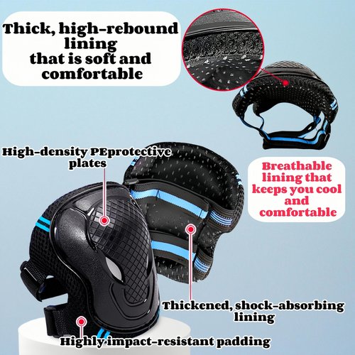 Kids Knee and Elbow Pads Set - Adjustable Protective Gear with Wrist Guard for Skating, Scooter, Bike, Skateboard – Toddler Youth Safety Pads