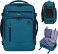 ECOHUB 17" Small Travel Backpack - Water Resistant Rucksack with 16 Pockets | Fits 15.6" Laptop, 25L, Blue Green