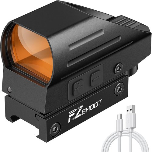 EZshoot Red/Green Dot Reflex Sight - Rechargeable Optic Scope with Multiple Reticles | 20mm Picatinny Rail Mount