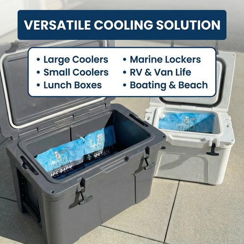 Icepaca Ice Pack for Coolers, (3 Pack) High Performance, Reusable Long-Lasting Cold Pack for Lunch Boxes, Camping, Travel & Marine Use – Non-Toxic, Leakproof, No Watery Mess, Small Size (10"X10")