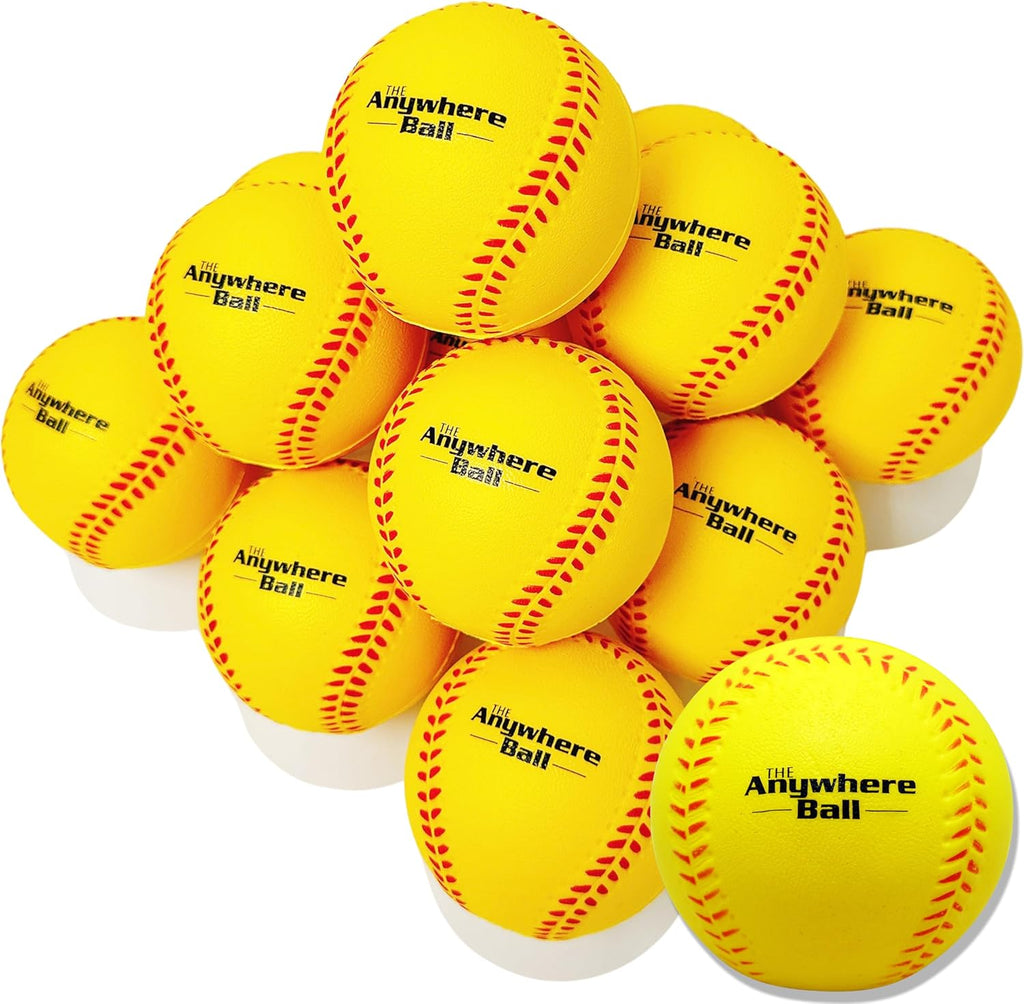 Thin Air Brands Anywhere Ball - Foam Training Baseball/Softball (12 Pack) | Perfect for All Skill Levels