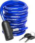 DocksLocks Coiled Security Cable - Weatherproof Anti-Theft Lock for Bikes, Kayaks & More | 5ft, 10ft, 15ft, 20ft, 25ft