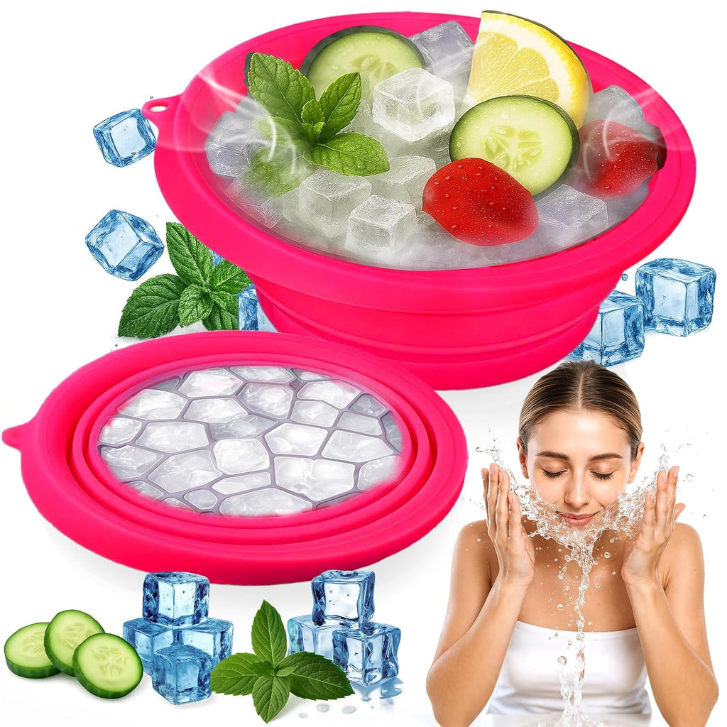 XANGNIER Face Bowl - Collapsible Silicone Ice Bath for Cold Plunge Therapy & Skin Tightening | Black Spa Tool