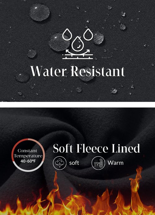 baleaf Women's 27" Fleece Lined Pants Water Resistant Crossover Flare Leggings Bootcut Hiking Thermal Winter Outdoor Black L