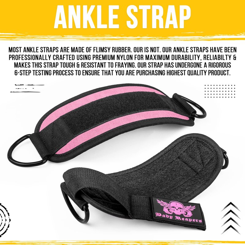 Body Reapers Workout Ankle Straps for Cable Machine Women, Ankle Cuff Cable Attachment, Ankle Clips for Cable Machine, Glute Kick Back Ankle Straps, Glute Workout, Lower Body Exercises - Pair