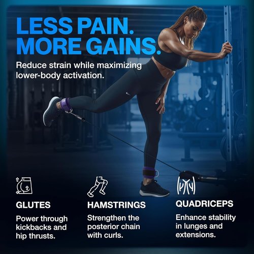 Modvel Gym Ankle Strap - Adjustable Padded Support for Glute & Leg Kickbacks | Perfect for Strength Training & Rehab