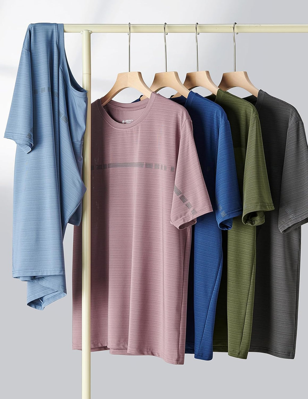 Skiennix Men's Quick Dry Active Crew Neck T-Shirts - 5 Pack Athletic Workout Tees