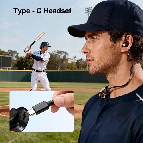 HAOO 3 Pack Air Acoustic Tube Walkie Talkie Headset, Adjustable Type-C Earpiece for Sinorise and Airotalk Mini Walkie Talkie