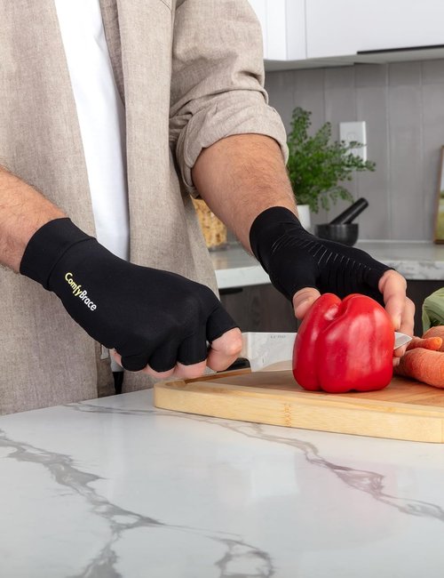 ComfyBrace Copper Infused Compression Gloves - Arthritis Pain Relief for Hands & Fingers | Unisex Fit