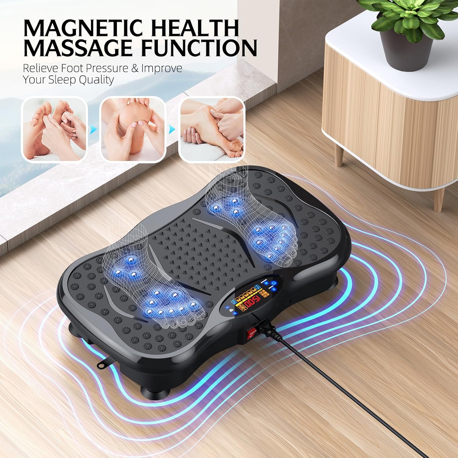 Skiennix Vibration Plate Exercise Machine - Whole Body Workout for Weight Loss & Muscle Recovery | Bluetooth Remote, Portable Design