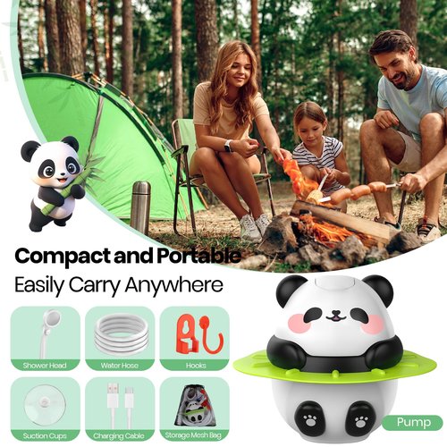 Barong Yekhna Portable Shower for Camping, 10500mAh Rechargeable Outdoor Shower with 3 Spray Modes, IPX7 Waterproof Camping Shower Pump for Hiking, Travel, Pet Bath, Car Washing
