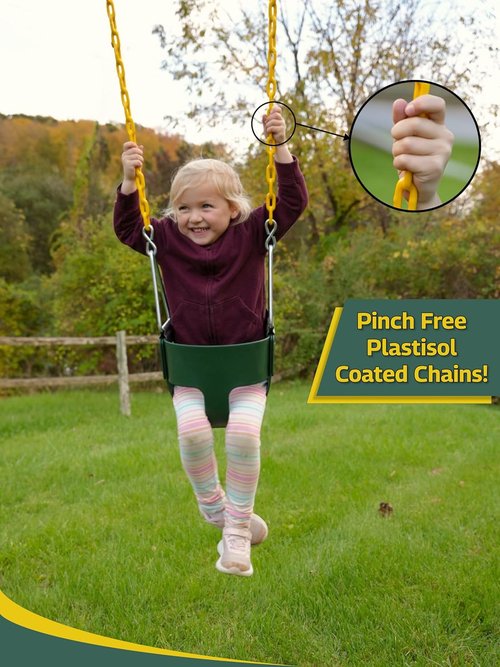 Eastern Jungle Gym Full Bucket Toddler Swing Seat - Durable Coated Chains | Set of 2