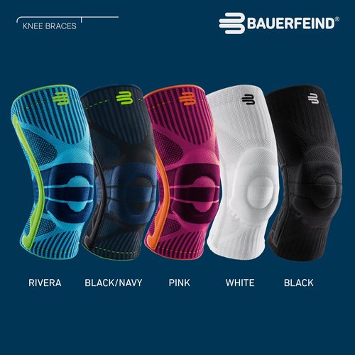 Bauerfeind Sports Knee Support - Knee Brace for Pain Relief and Stabilization - Patellar Knee Pad for Enhanced Support - Targeted Compression - Lightweight & Durable (All Black, M)