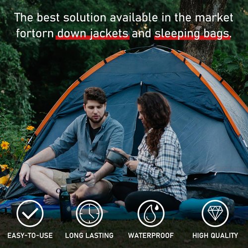 ZESION 16 Pcs Down Jacket Repair Patches - Highly Effective Repair of Nylon Fabric, Waterproof Self-Adhesive Repair Patch for Down Jackets, Tents, Raincoats, Outdoor Equipment (Army Green)