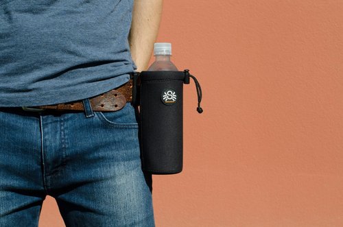 Spider Holster - SpiderMonkey Water Bottle Holder - Self Locking Belt Accessory Clip with Neoprene Drink Holster!