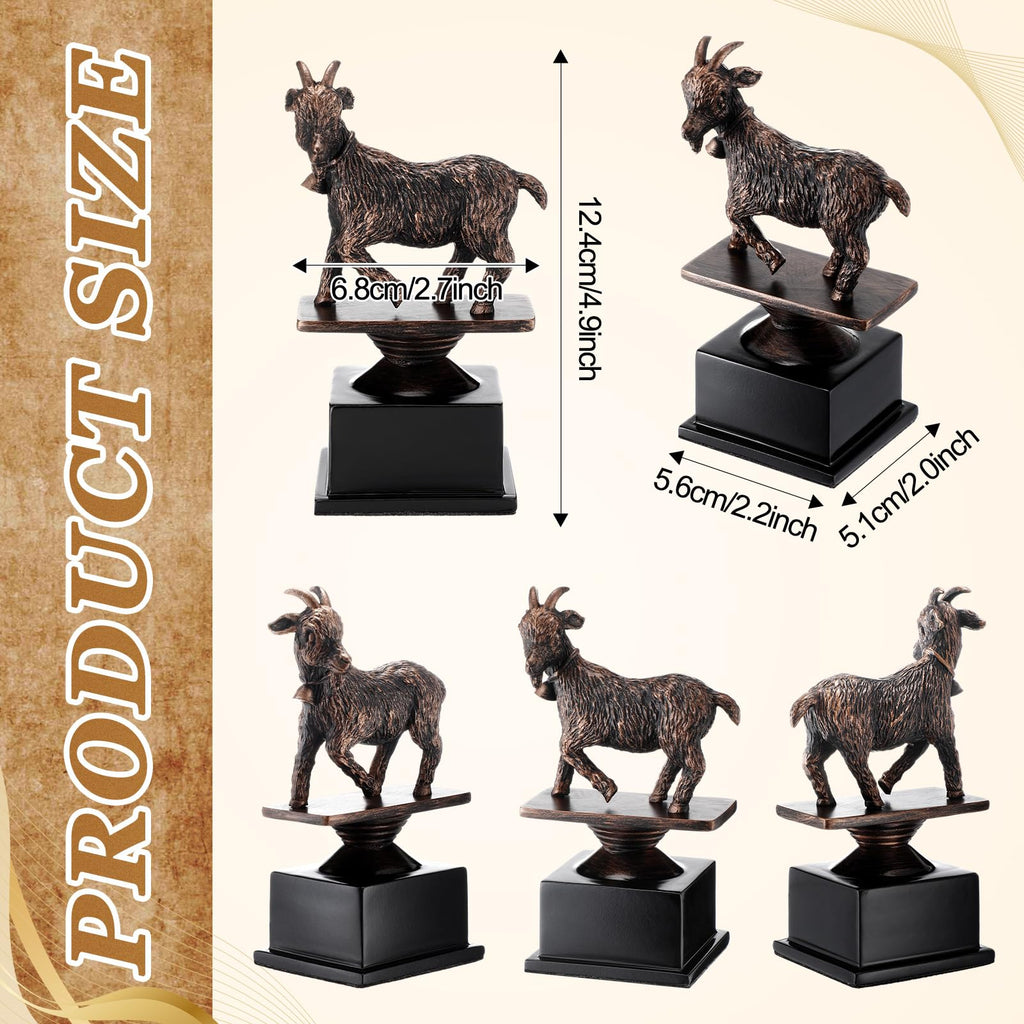 Zhengmy The Goat Trophy Award Funny Recognition Sculpture Trophy for Adults Unique Appreciation Gift Plaque for Sports Champion Winner, Teacher, Office, Employee, Coworkers, Friend