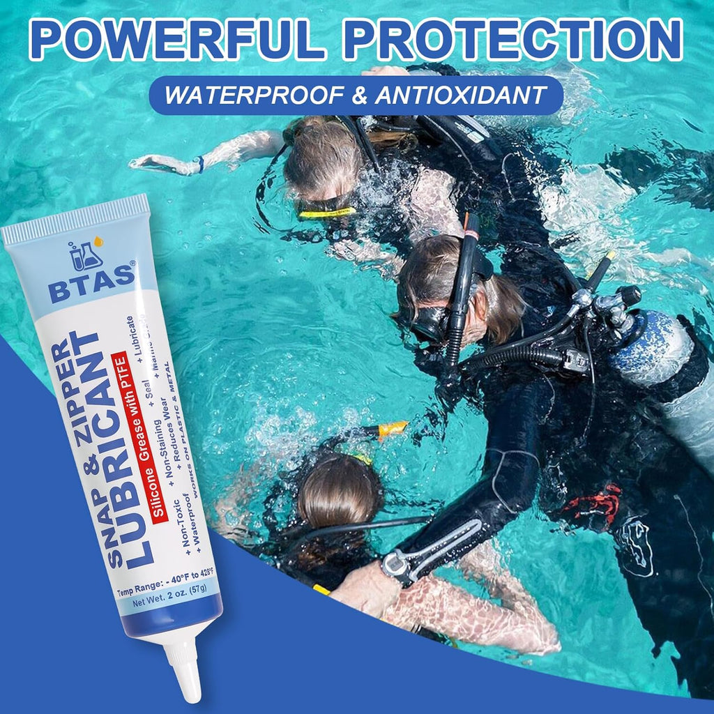 Zipper Ease | Silicone Grease Lubricant for Plastic & Metal Zippers - 2 Oz Marine Grade