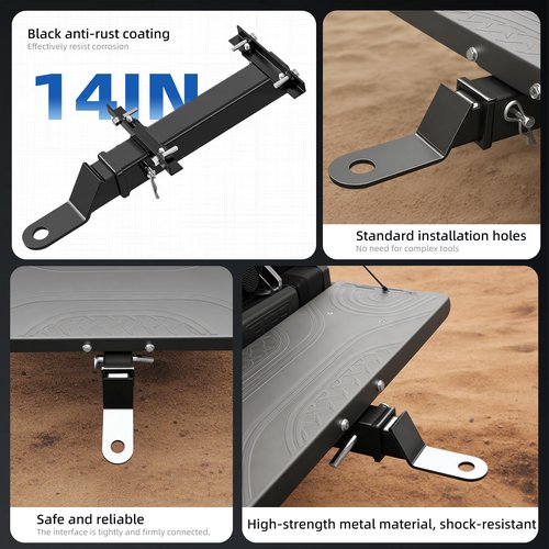 Deluxe Golf Cart Trailer Hitch Kit, Fit for Footrest Backseat with 2 in Receiver High-Strength Universal Fit, Seamless Compatible Club Car, EZGO, Yamaha, Ideal for Golf Cart Trailers