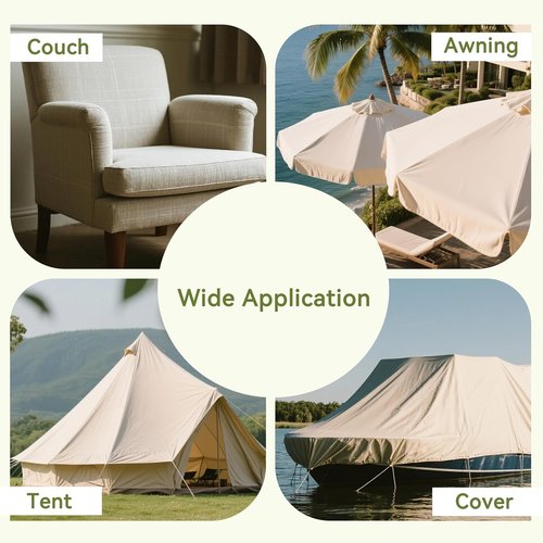 Besezx Canvas Repair Patch - Waterproof Self-Adhesive Fabric Tape | 8PCS, 7.87x5.9 Inches, Beige Yellow