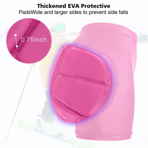 RIDBIKER Kids Butt Pad Shorts, Youth Child Hip Protection Pads, Tailbone Protective Padded Short Pants for Snowboarding Hockey Roller Skating Skiing Cycling (Black, X-Small)