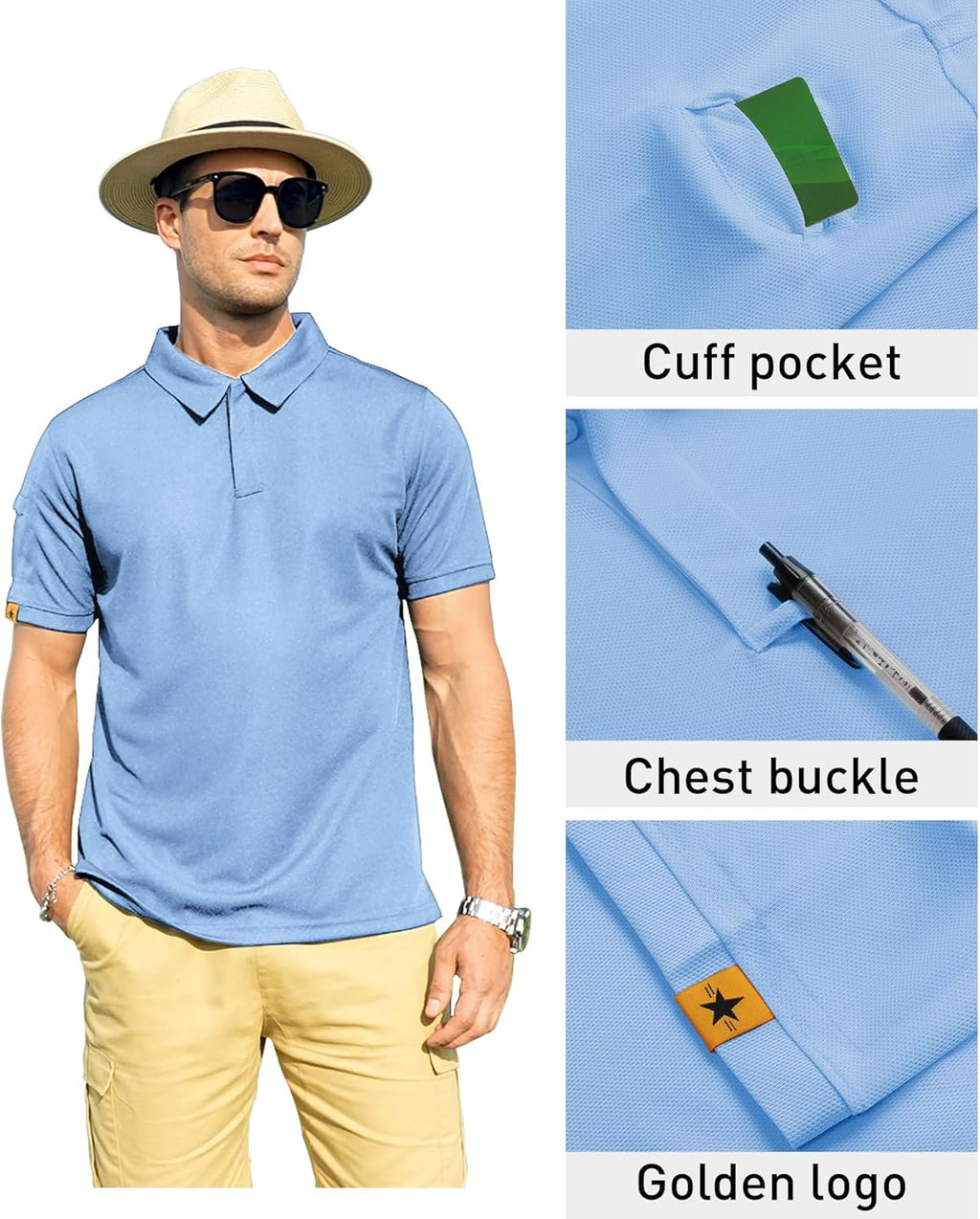 ZITY Men's Polo Shirt - Short Sleeve Tactical Golf Tee | Stylish Casual Athletic Wear