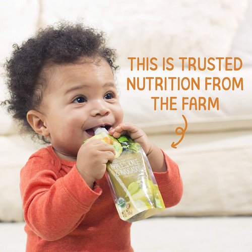 Happy Baby Organics Stage 2 Baby Food Pouches - Gluten Free Vegan Puree Variety Pack | 4 Ounces (Pack of 10)