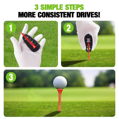 T TGBROS Golf Tee Height Tool with 50 Ground Spikes, Adjustable Tee Setter for Consistent Shots, Golf Training Aid for Drivers & Irons, Precision Tee Height Adjuster for All Skill Levels