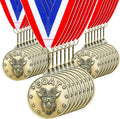 Remuuly Goat Medals - 30-60 Pcs MVP Awards with Neck Ribbon | Gold Champion Trophies for Sports Events