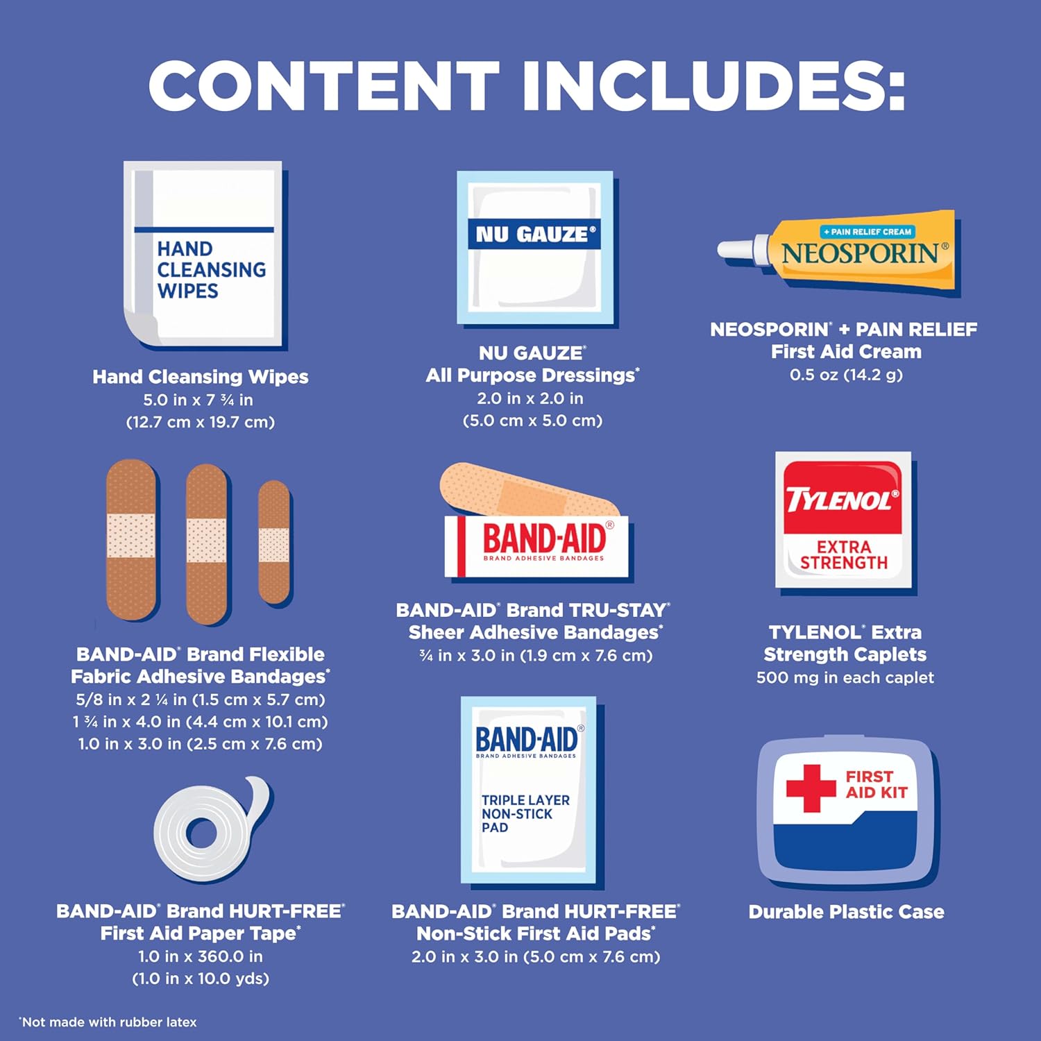 BAND-AID Brand Portable Emergency First Aid Kit - 80 Pieces for Home, Car, Travel & Camping Essentials