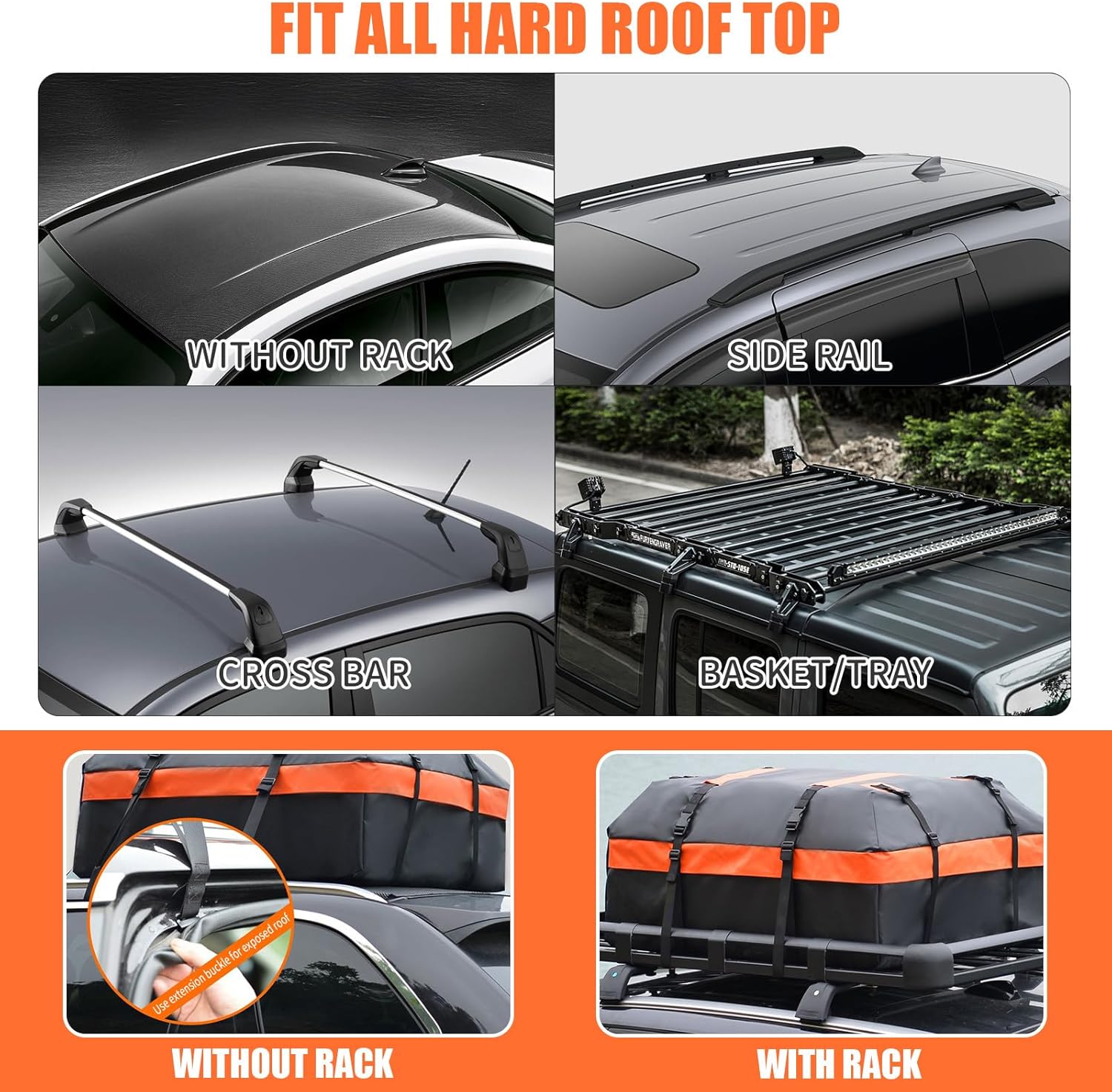 Skiennix 21 Cubic Feet Rooftop Cargo Carrier Bag - 100% Waterproof Heavy Duty with Anti-Slip Mat & Accessories