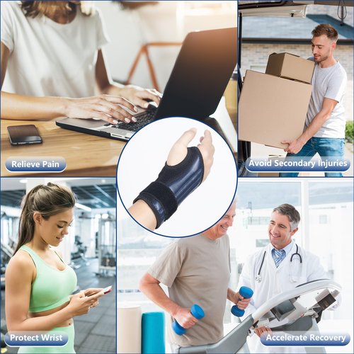 i BRACE Wrist Brace, Wrist Support With Adjustable Straps, Wrist Pain Relief, Suitable for Carpal Tunnel Syndrome, Tendinitis, Arthritis, and Sprains, Wrist Brace for Men and Women, Unisex, Black