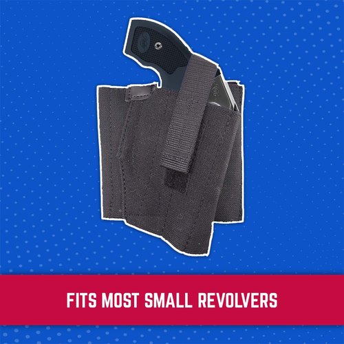 DeSantis Apache Ankle Rig - Concealed Ankle Holster, Elastic Ankle Holster, Conceal Carry Gun Holster for Revolver, Compatible with Most Small Revolvers - Right Hand Draw, Black