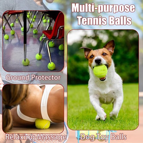 Magicorange Tennis Balls, 3 Pack Advanced Training Tennis Balls Practice Balls, Pet Dog Playing Balls, Come with Mesh Bag for Easy Transport, Good for Beginner Training Ball (Yellow)