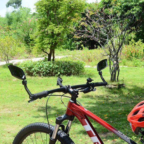 BriskMore Bar End Bike Mirrors 1 PAIR, High–Definition Convex Scratch Resistant Glass Lens E-Bike Mirror,Safe Rearview Mountain Bike Mirror for Left and Right Side BT-018