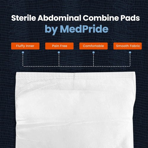 Med Pride ABD Pads - High Absorbency Sterile Wound Dressings | 5 x 9 Inch, 40 Count, Latex Free